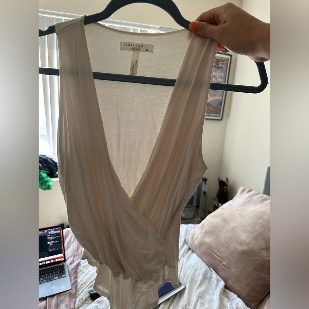 Final touch - off white low cut bodysuit size small